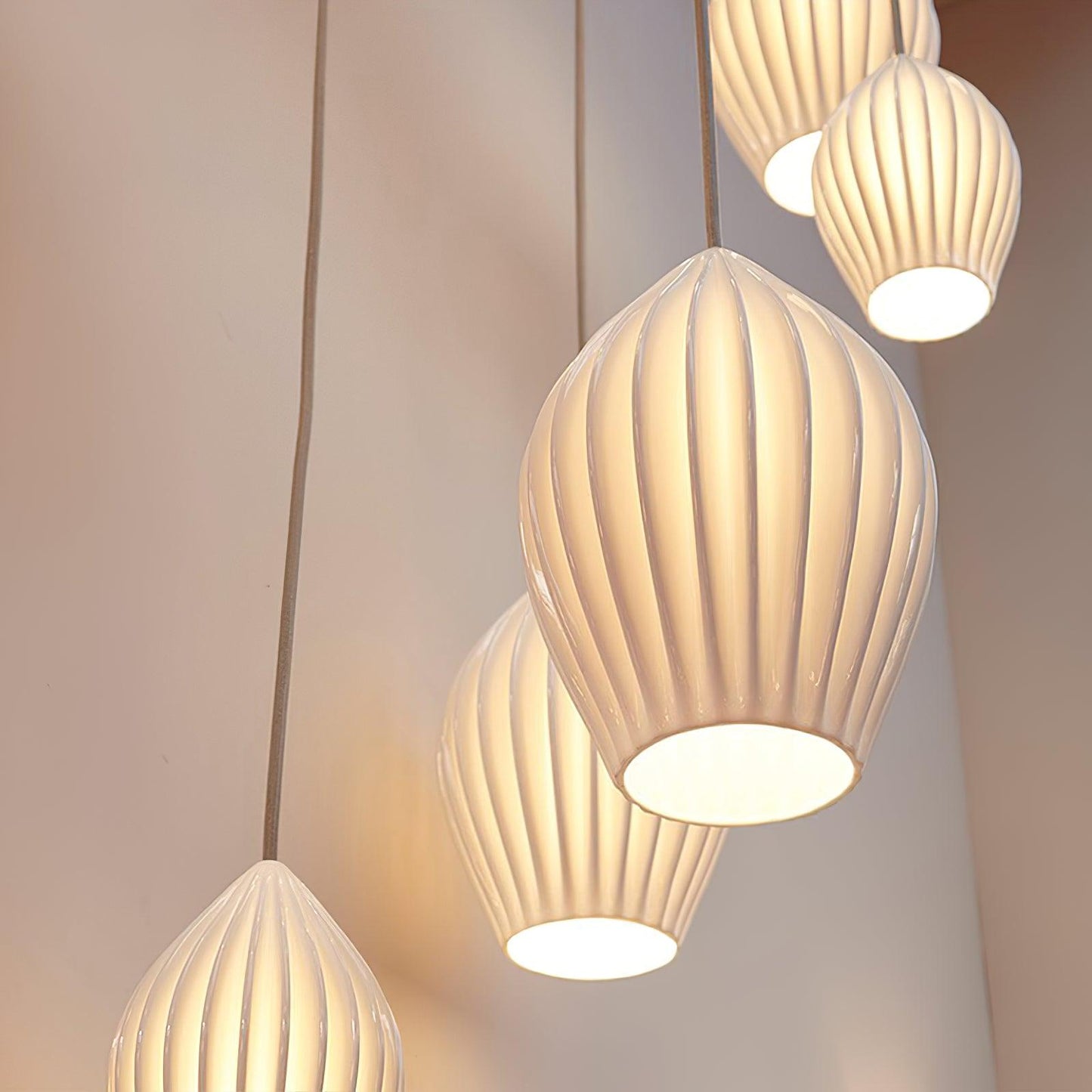 Ceramic Ribbed Ceiling light fitting Pendant Light