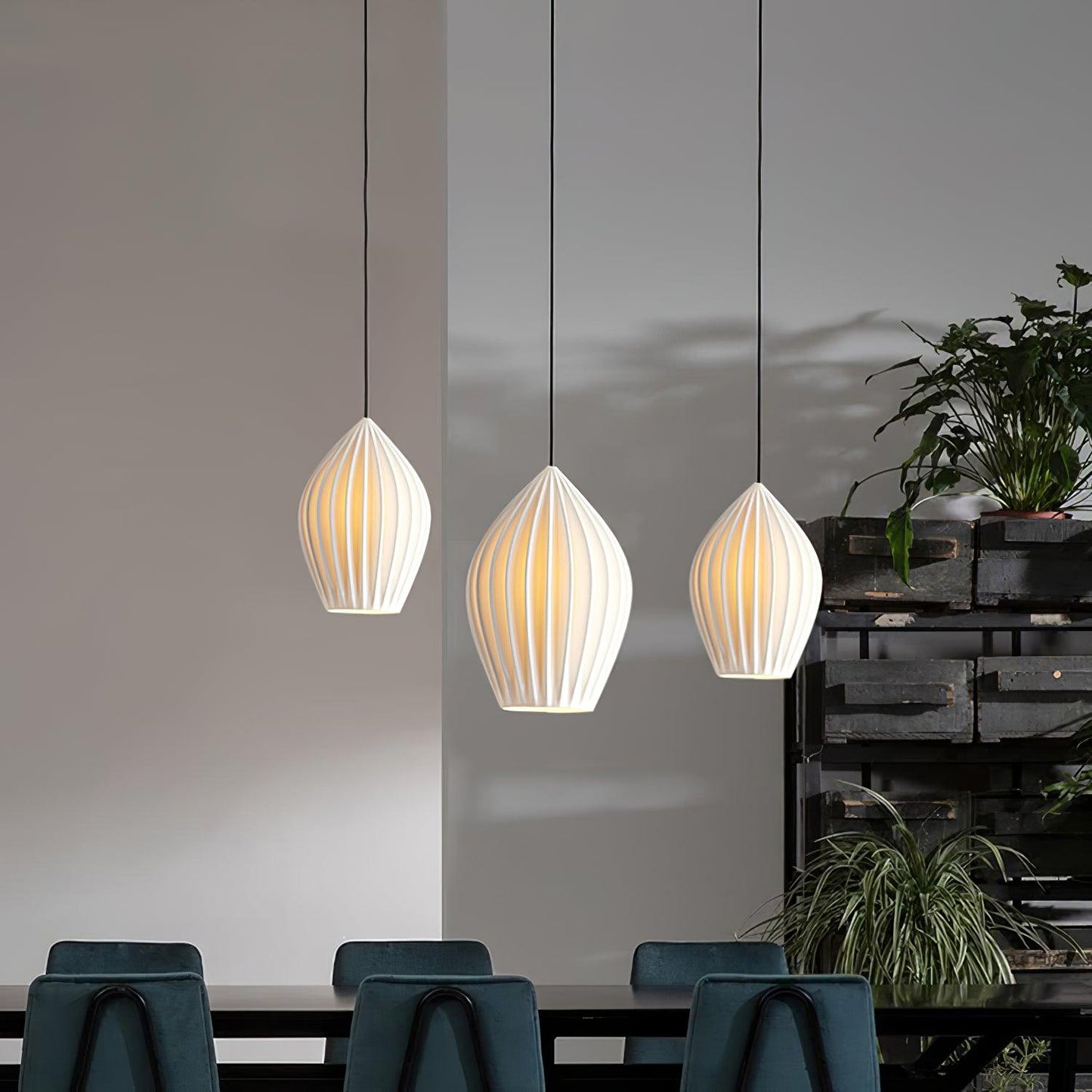 Ceramic Ribbed Ceiling light fitting Pendant Light