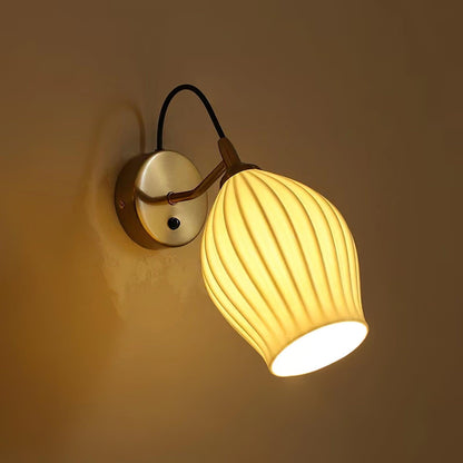 Ceramic Ribbed Lamp bracket Wall light