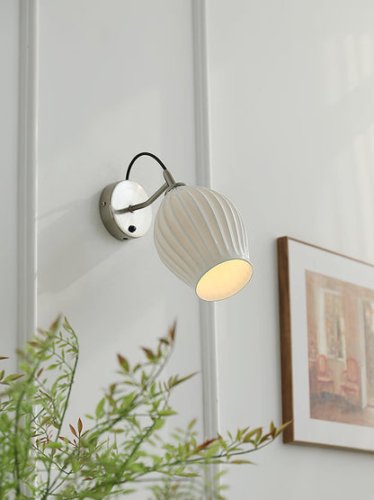 Ceramic Ribbed Lamp bracket Wall light