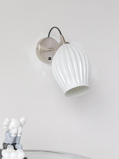 Ceramic Ribbed Lamp bracket Wall light