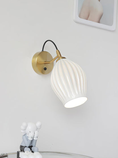 Ceramic Ribbed Lamp bracket Wall light