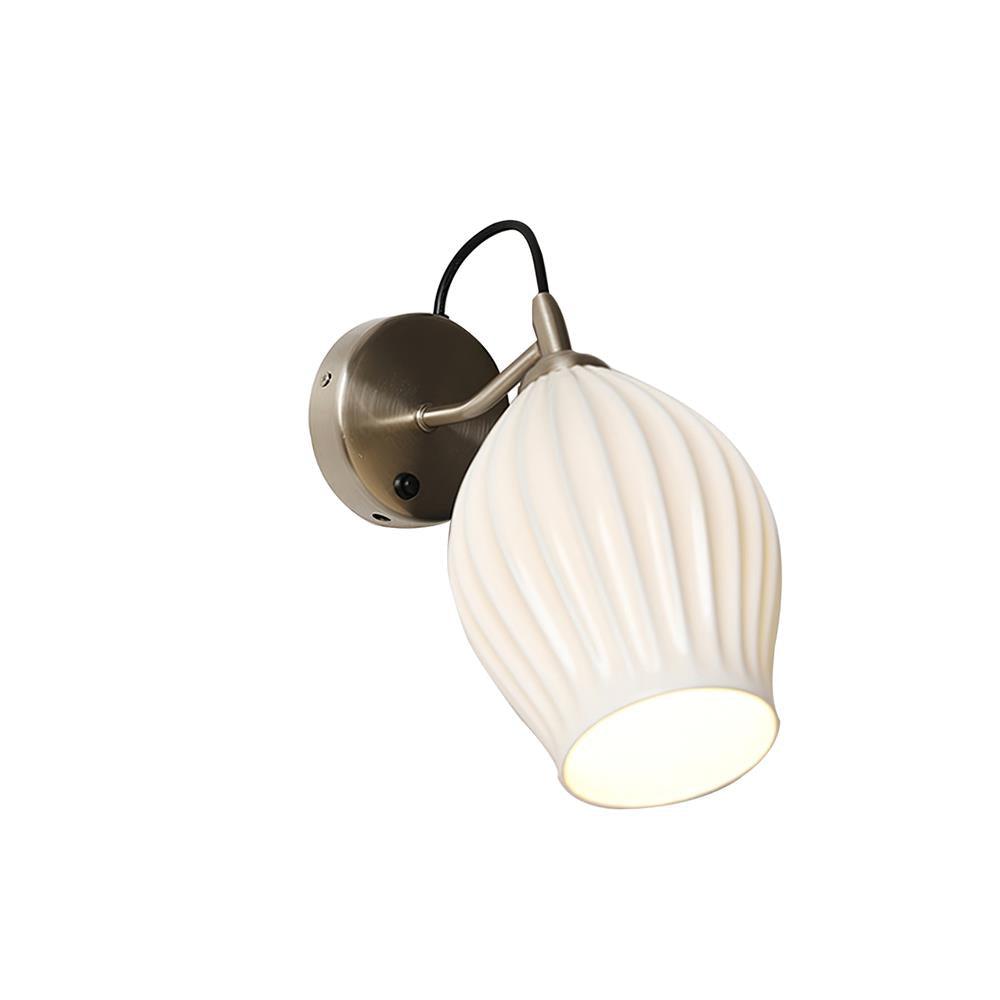 Ceramic Ribbed Lamp bracket Wall light