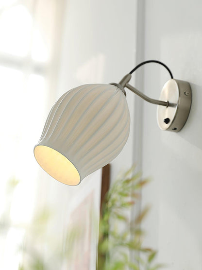 Ceramic Ribbed Lamp bracket Wall light