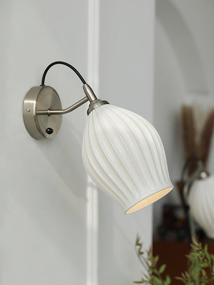 Ceramic Ribbed Lamp bracket Wall light