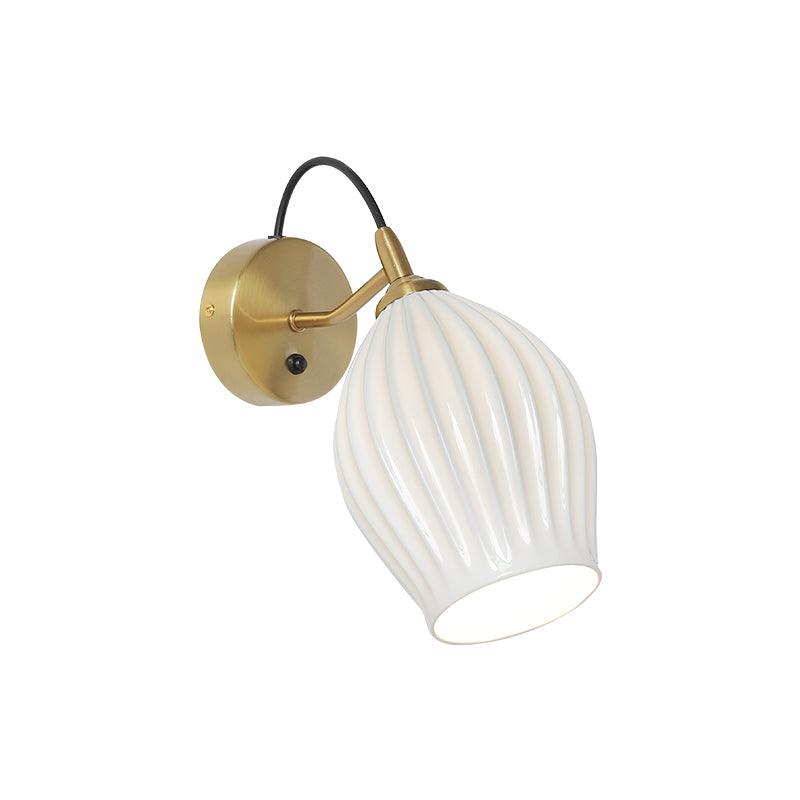 Ceramic Ribbed Lamp bracket Wall light