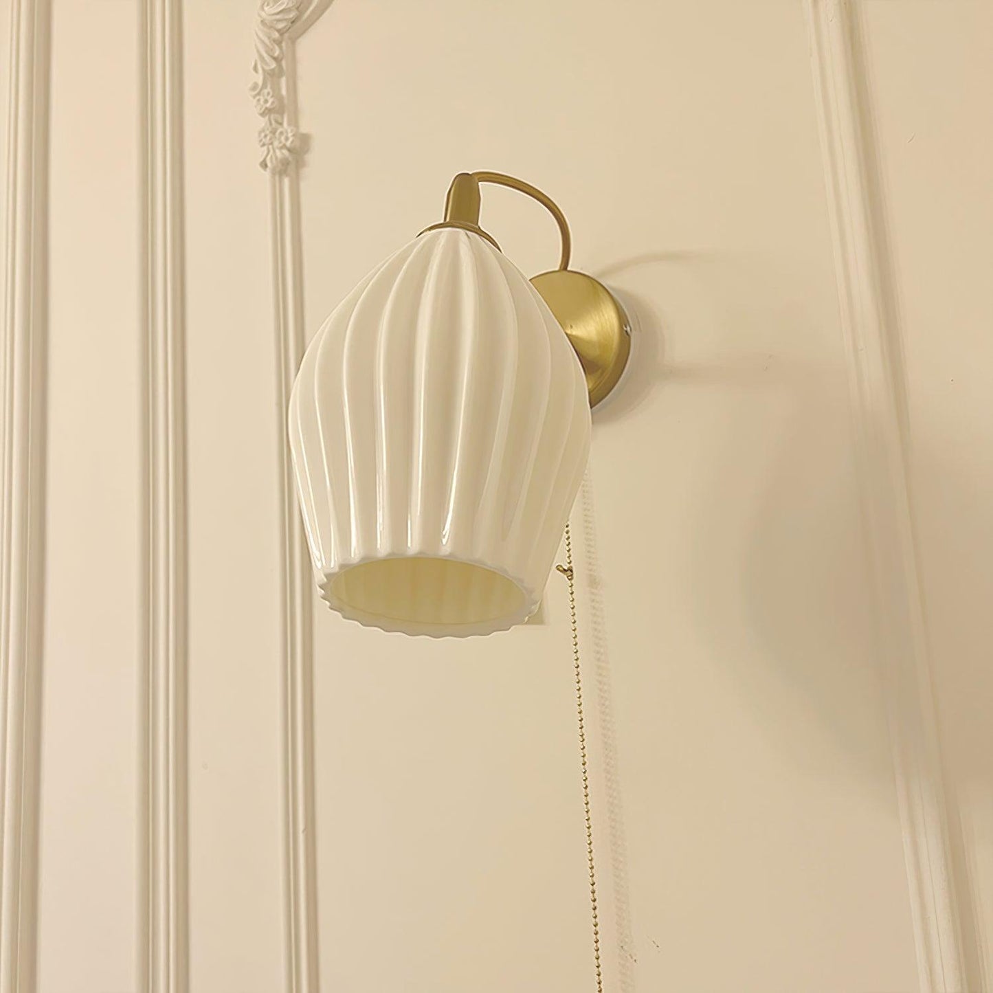 Ceramic Ribbed Lamp bracket Wall light