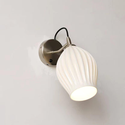 Ceramic Ribbed Lamp bracket Wall light