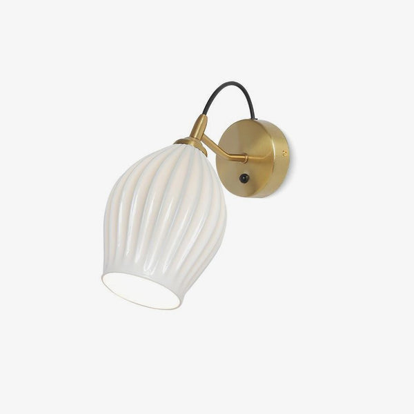 Ceramic Ribbed Lamp bracket Wall light