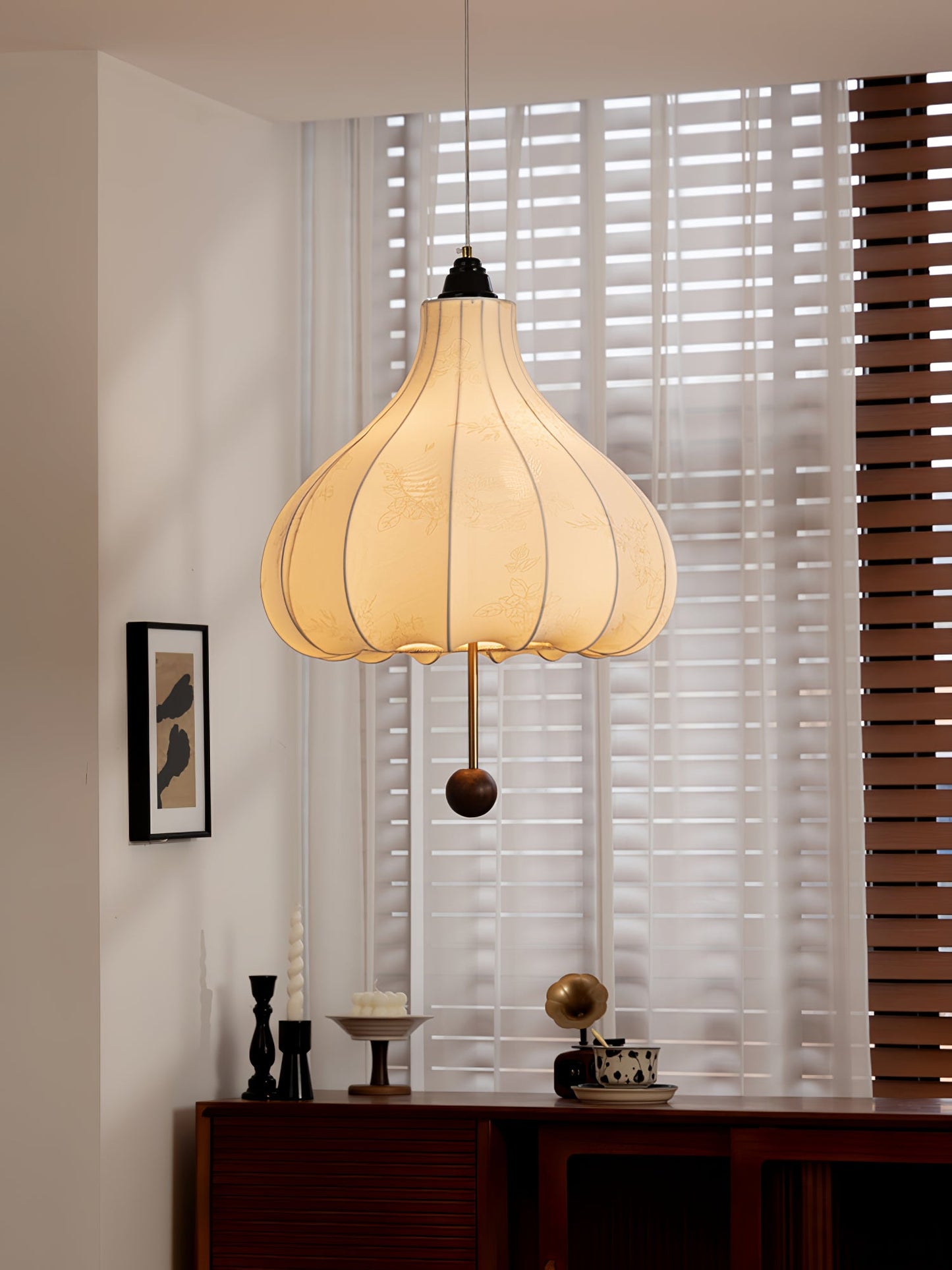 Chestnut Fabric Hanging light Pendant Light