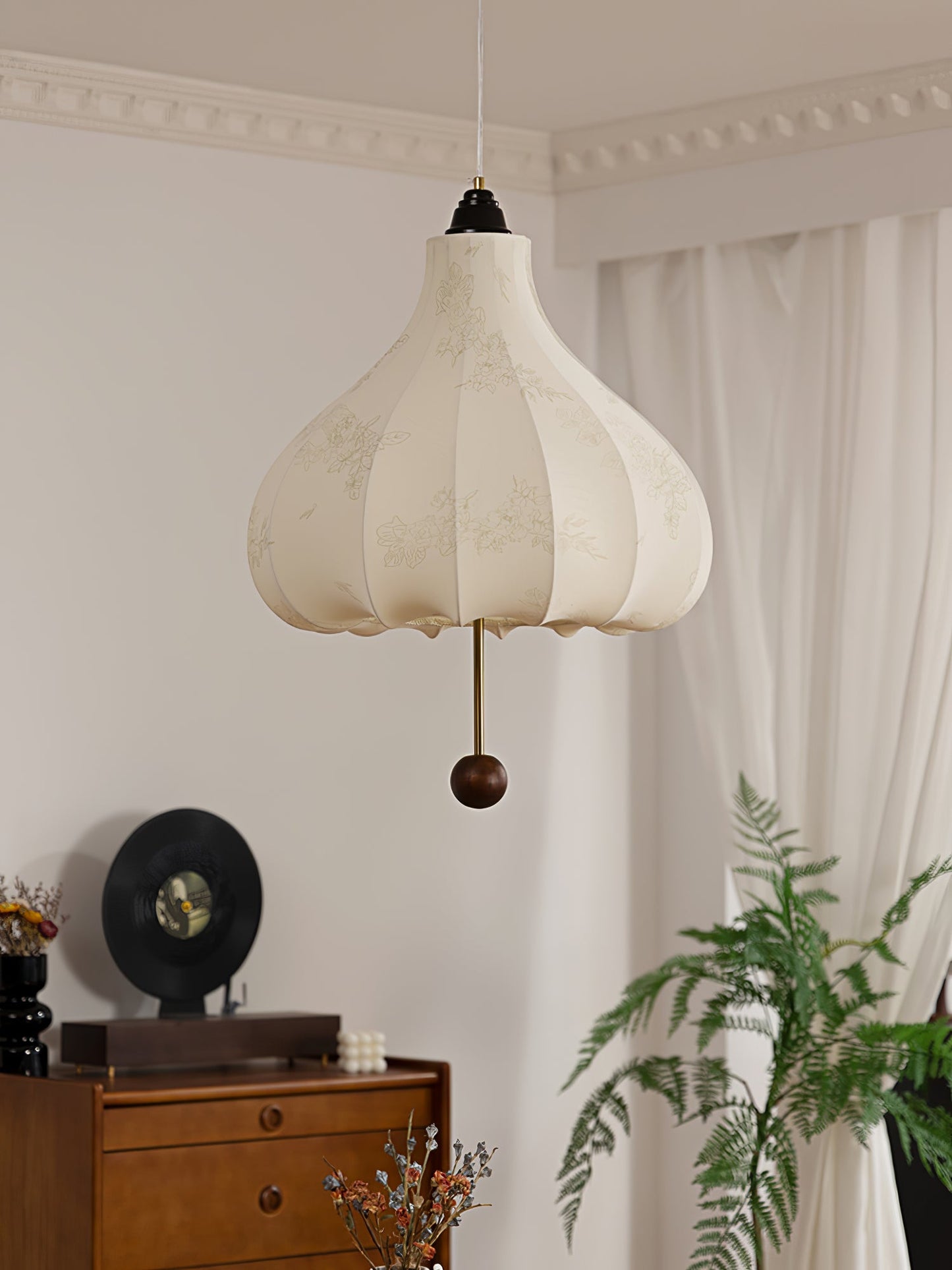 Chestnut Fabric Hanging light Pendant Light