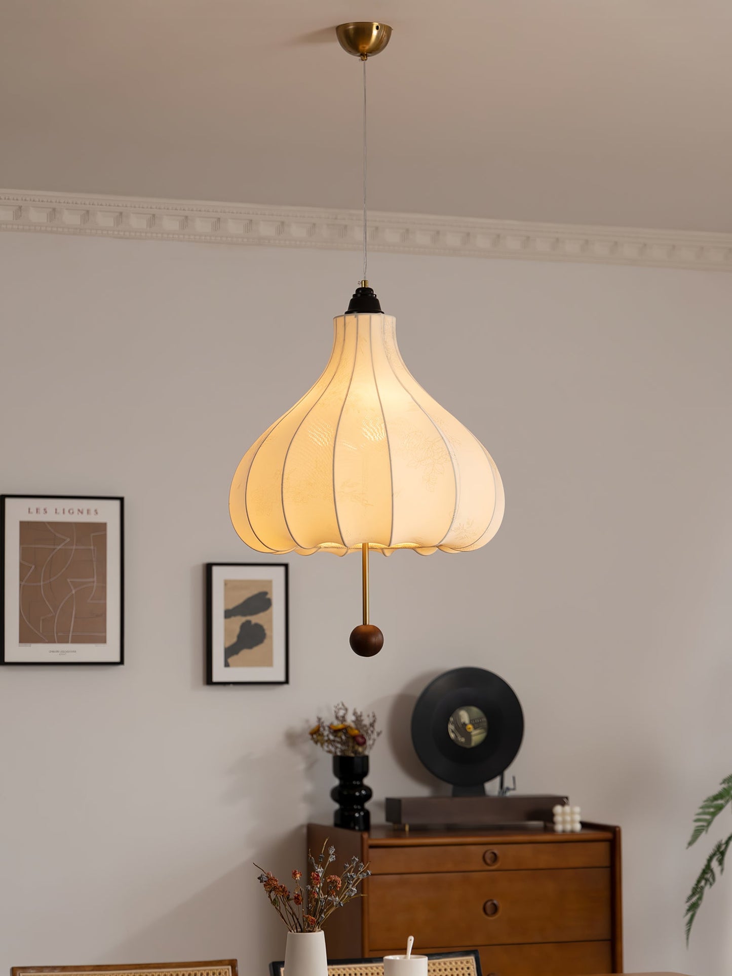 Chestnut Fabric Hanging light Pendant Light