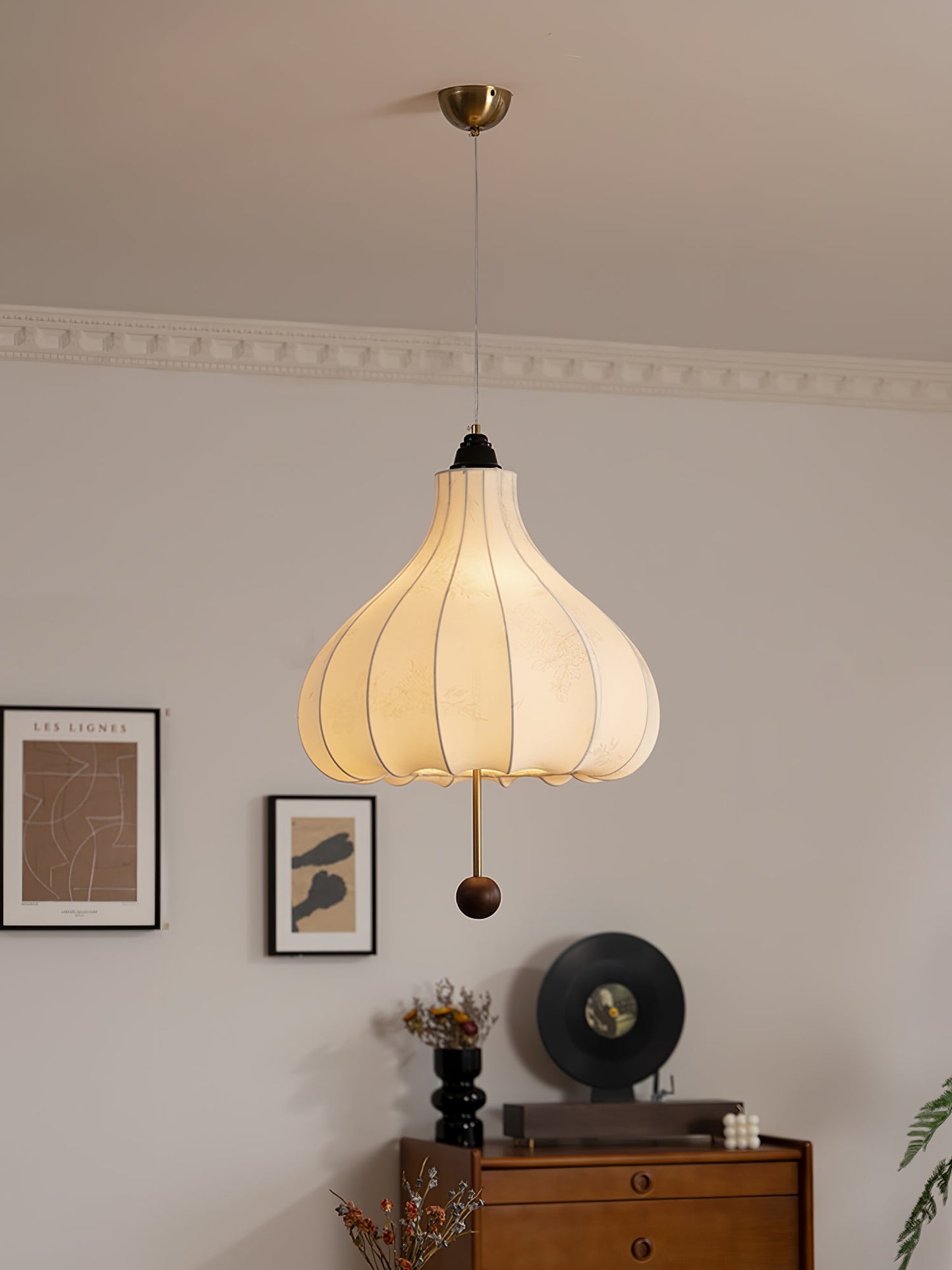 Chestnut Fabric Hanging light Pendant Light