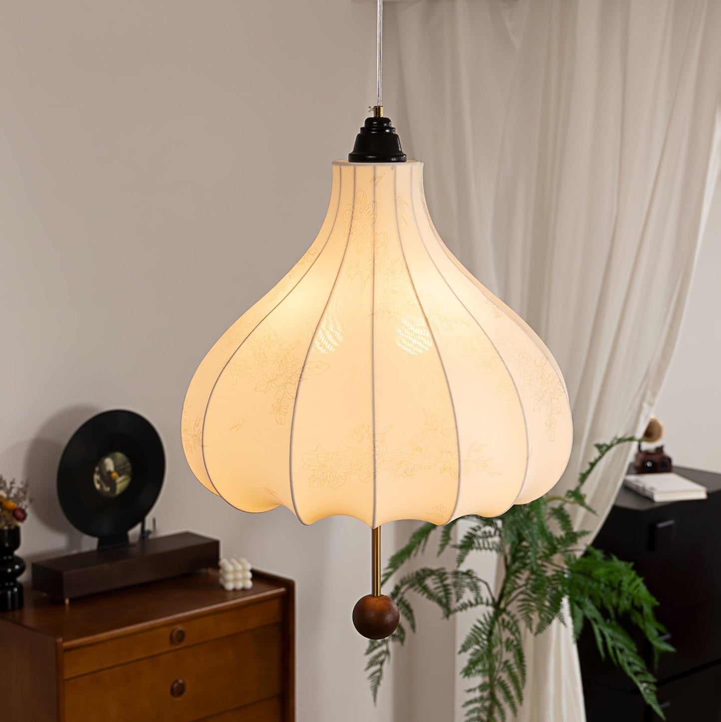 Chestnut Fabric Hanging light Pendant Light