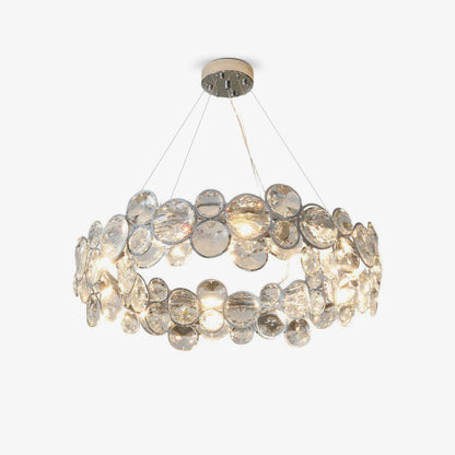 Chrome Round Crystal Candelabrum Chandelier