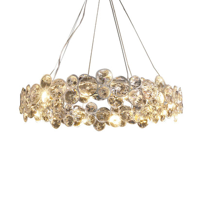 Chrome Round Crystal Candelabrum Chandelier