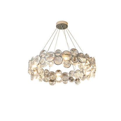 Chrome Round Crystal Candelabrum Chandelier