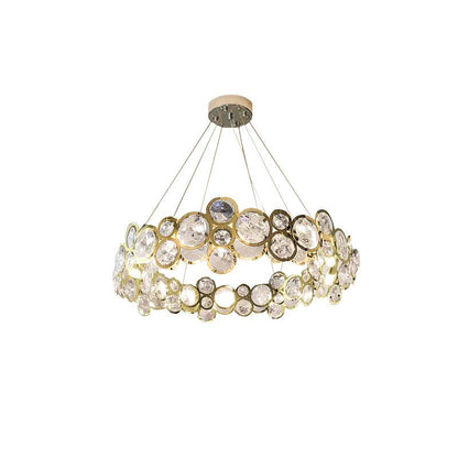 Chrome Round Crystal Candelabrum Chandelier