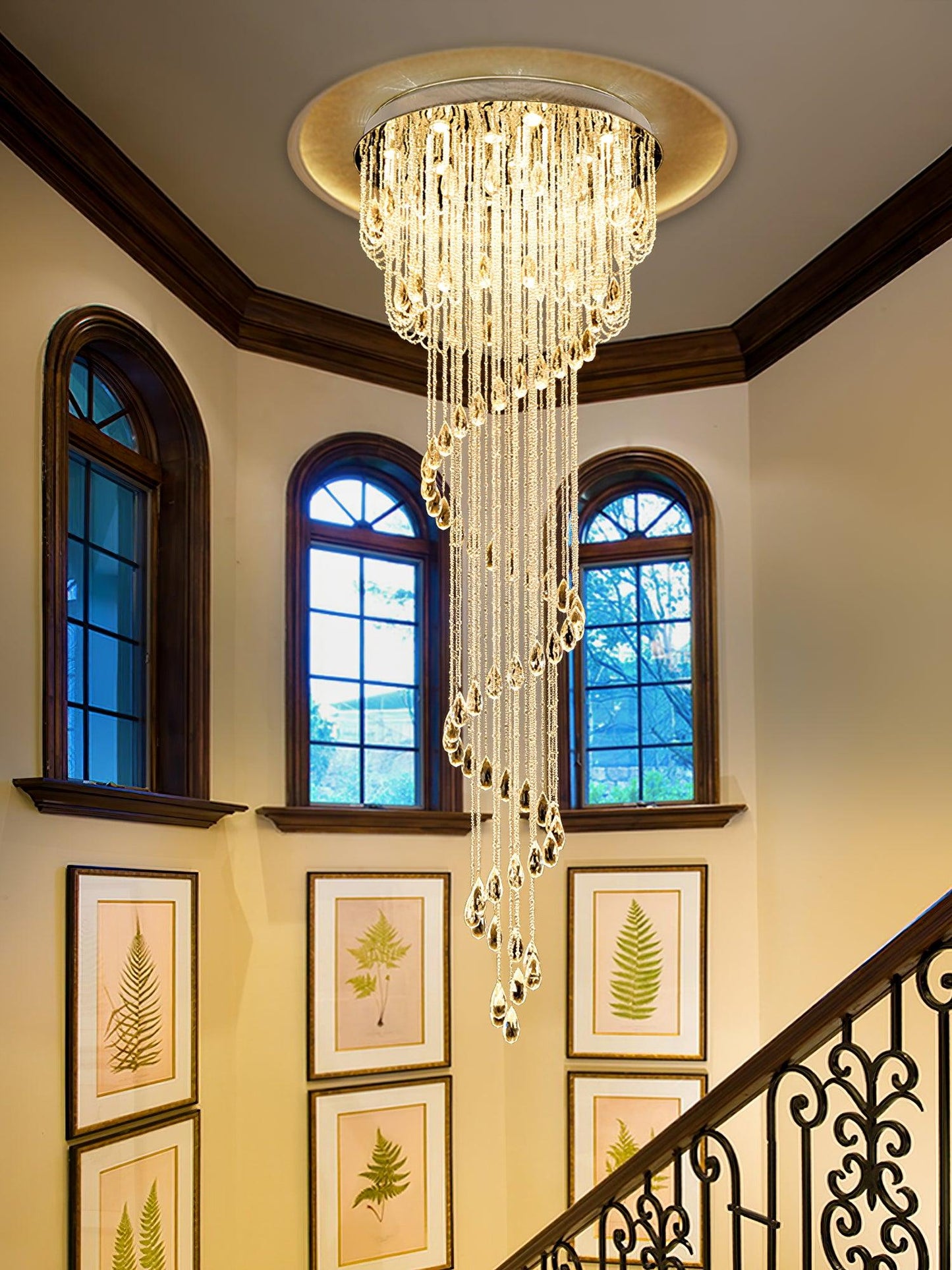 Classic Symphony Spiral Crown Chandelier