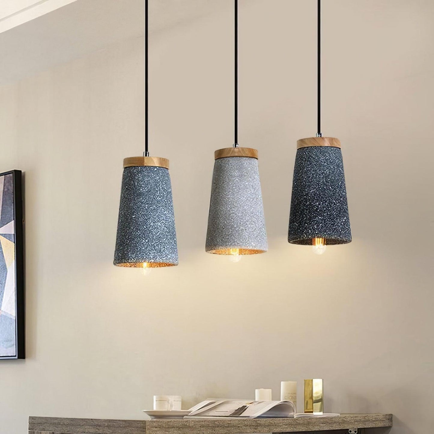 Coburg Wood Cement Hanging light Pendant Light