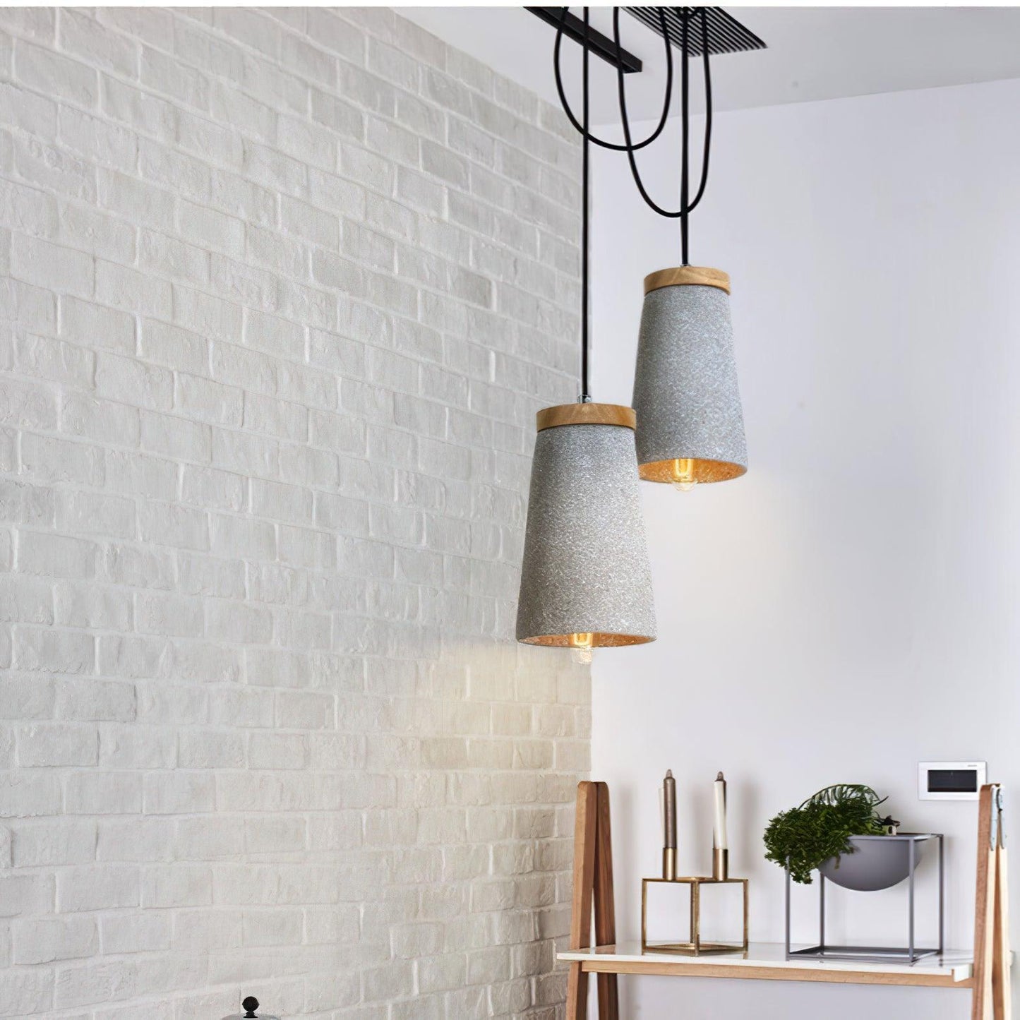 Coburg Wood Cement Hanging light Pendant Light