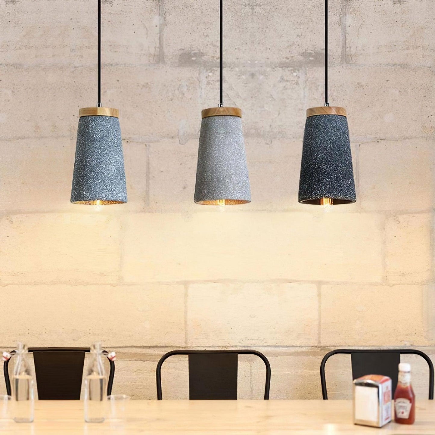 Coburg Wood Cement Hanging light Pendant Light