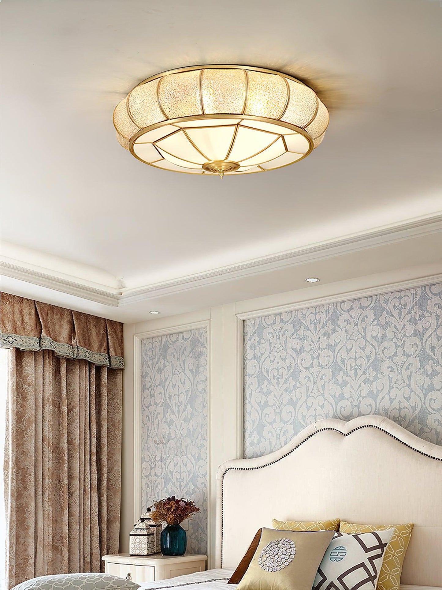 Colonial Glass Drum Ceiling light Ceiling Light