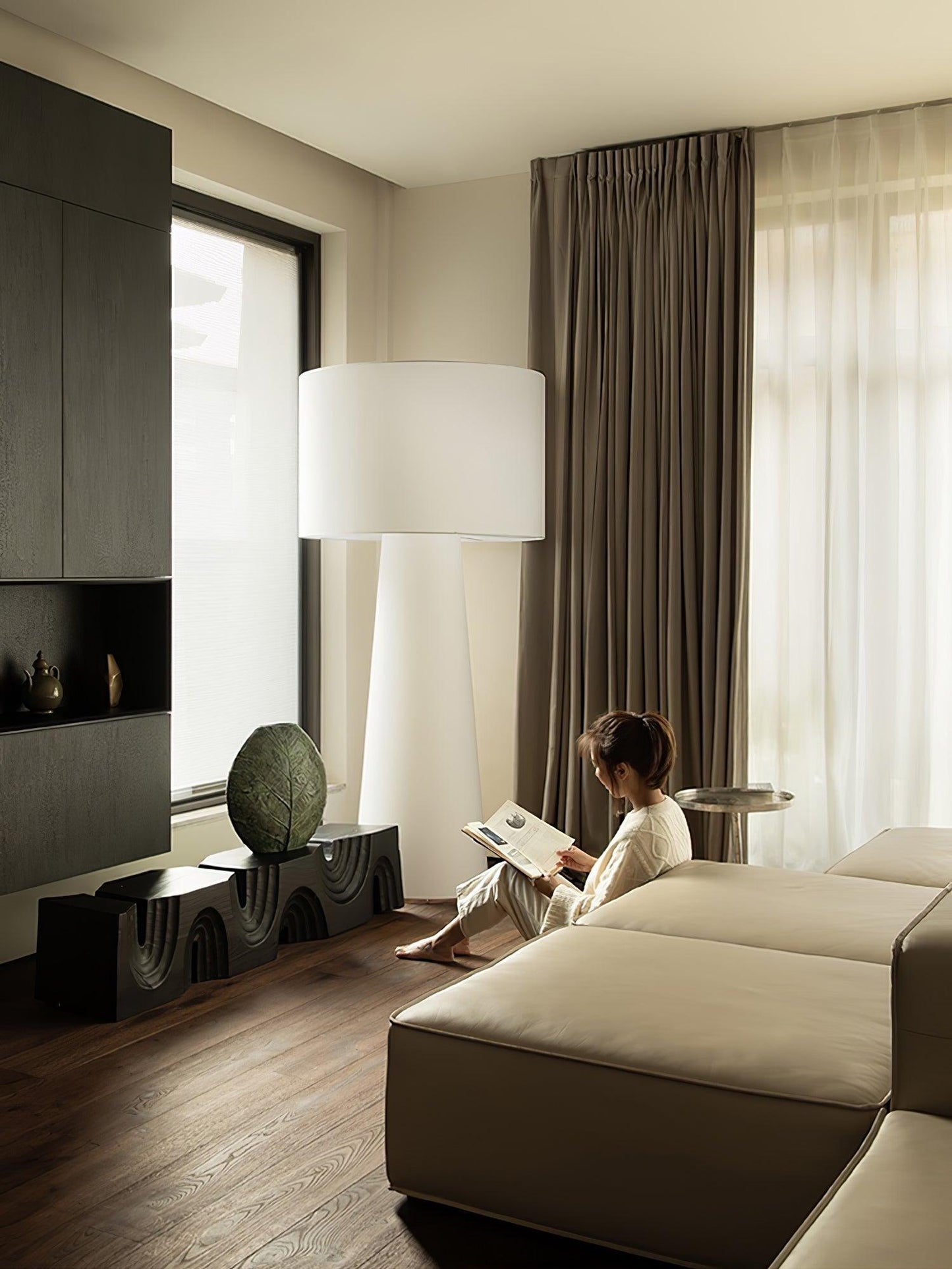 Column Fabric Floor-mounted Lamp Floor Lamp