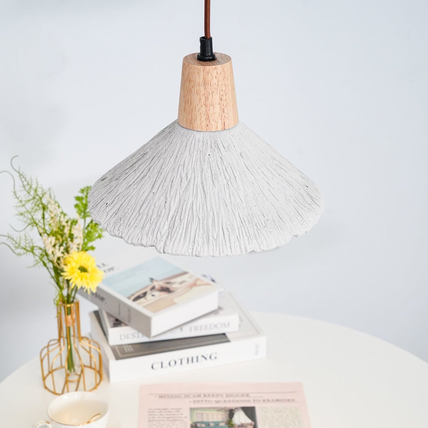 Concrete Pleated Drop light Pendant Lamp