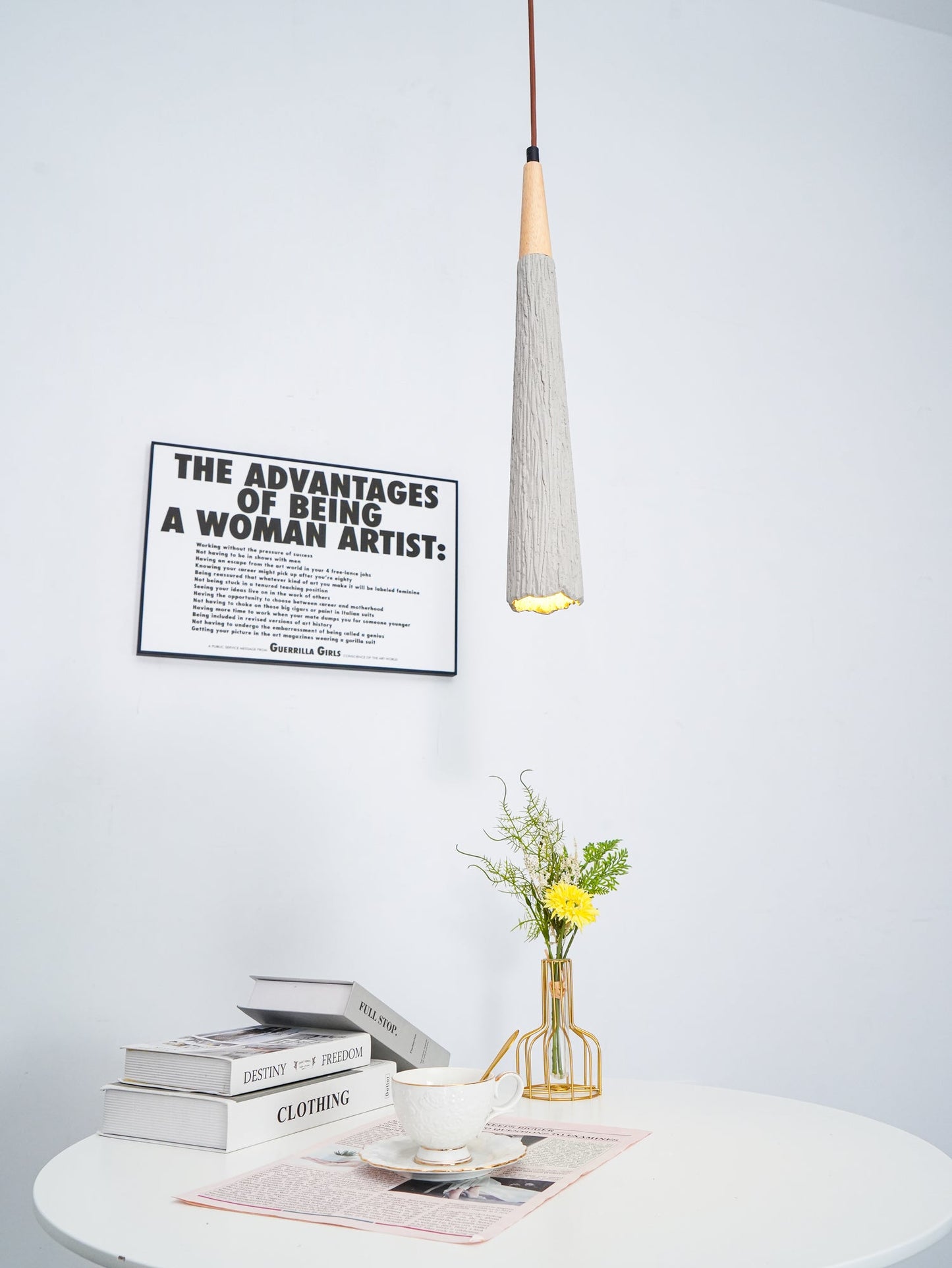 Concrete Pleated Drop light Pendant Lamp