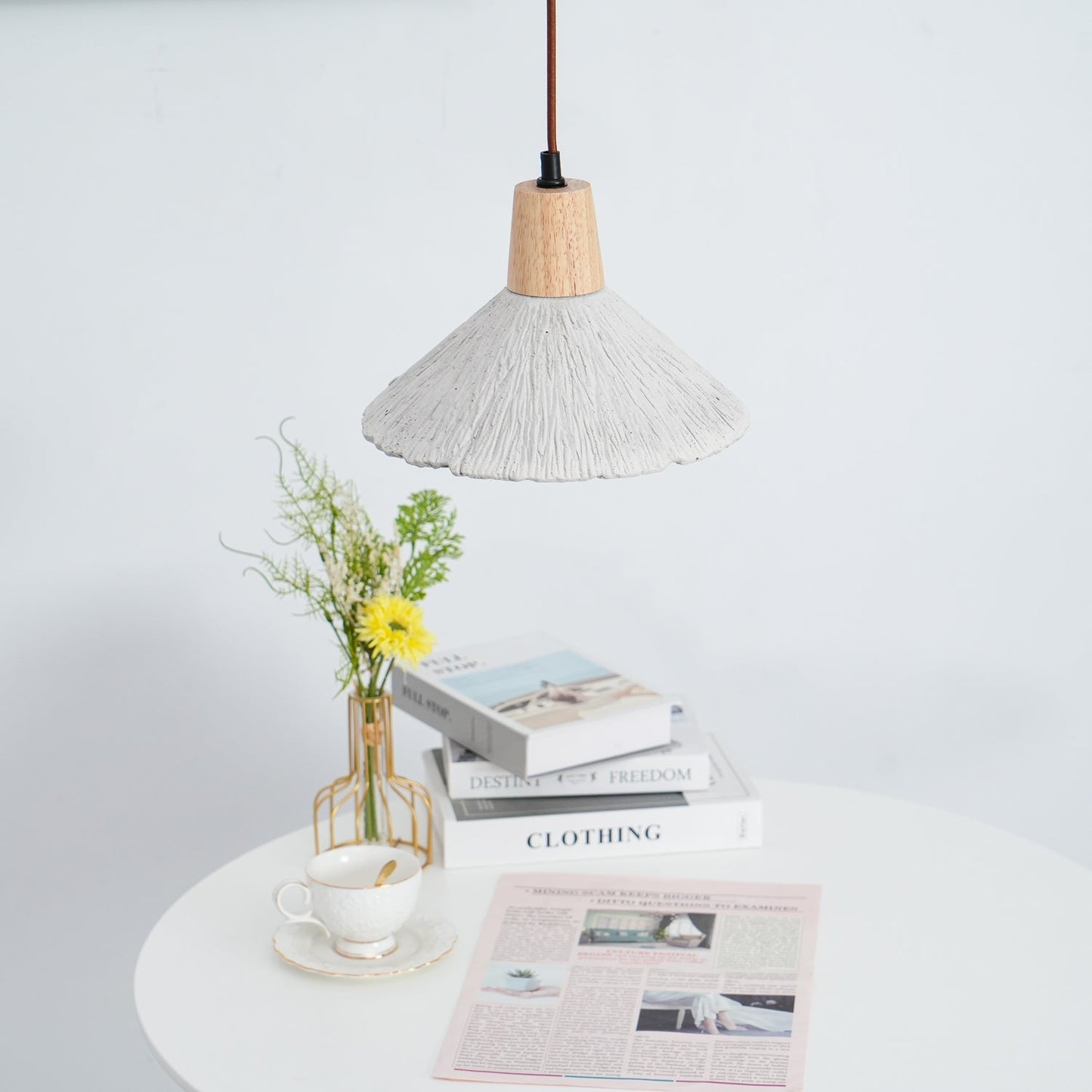 Concrete Pleated Drop light Pendant Lamp