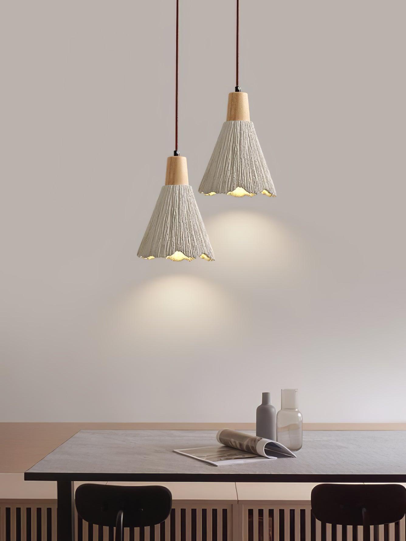 Concrete Pleated Drop light Pendant Lamp