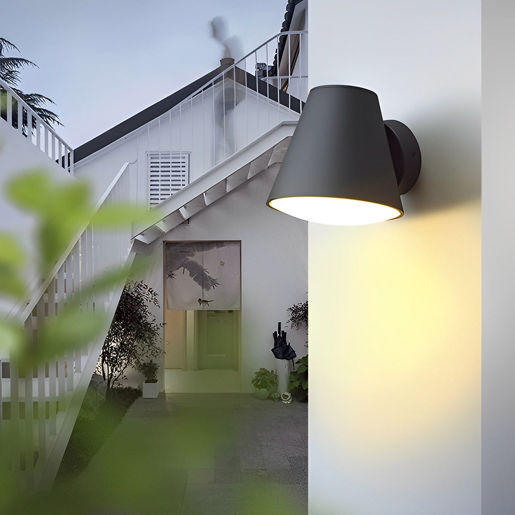 Cone Shape LED Waterproof Black Modern Outdoor Wall Lamp Exterior Lights