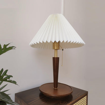 Cone Pleated Fabric Portable lamp Table Lamp