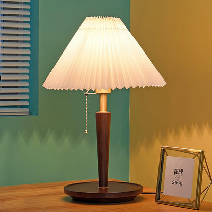 Cone Pleated Fabric Portable lamp Table Lamp