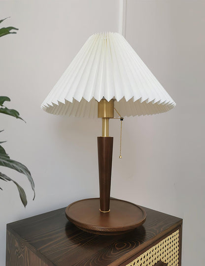 Cone Pleated Fabric Portable lamp Table Lamp