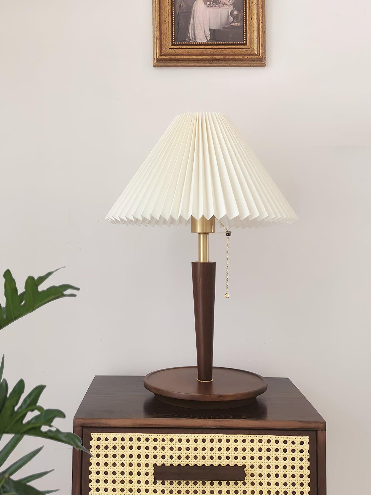 Cone Pleated Fabric Portable lamp Table Lamp