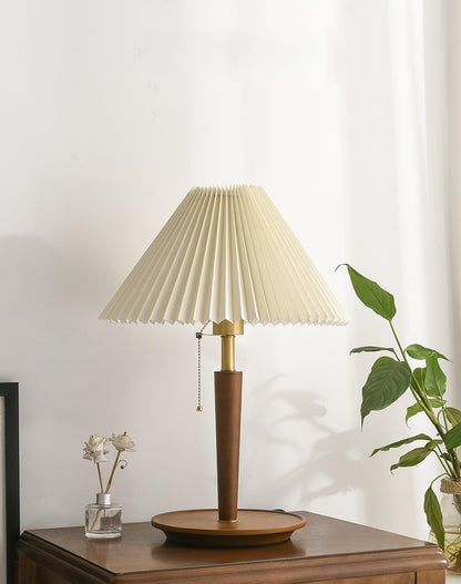 Cone Pleated Fabric Portable lamp Table Lamp