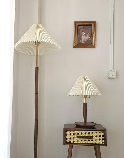 Cone Pleated Fabric Portable lamp Table Lamp