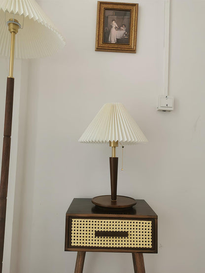 Cone Pleated Fabric Portable lamp Table Lamp