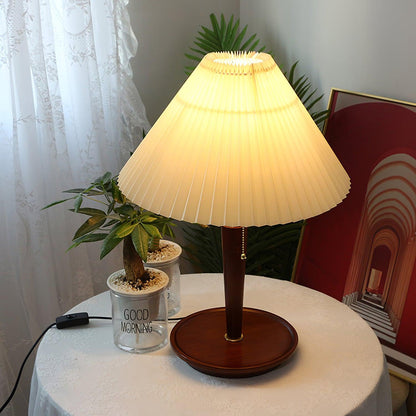 Cone Pleated Fabric Portable lamp Table Lamp