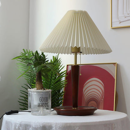 Cone Pleated Fabric Portable lamp Table Lamp