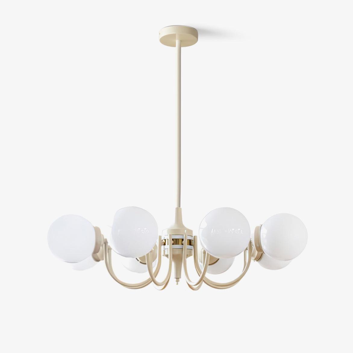 Cream Glass Ball Electrolier Chandelier