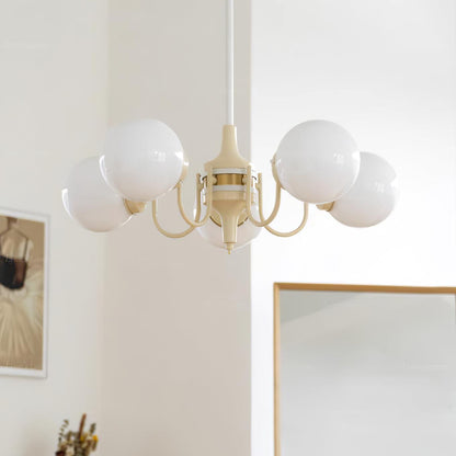 Cream Glass Ball Electrolier Chandelier