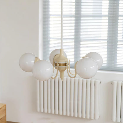 Cream Glass Ball Electrolier Chandelier