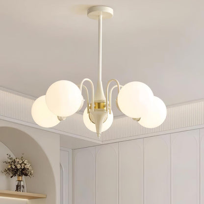 Cream Glass Ball Electrolier Chandelier