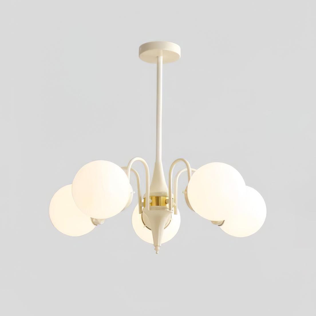 Cream Glass Ball Electrolier Chandelier