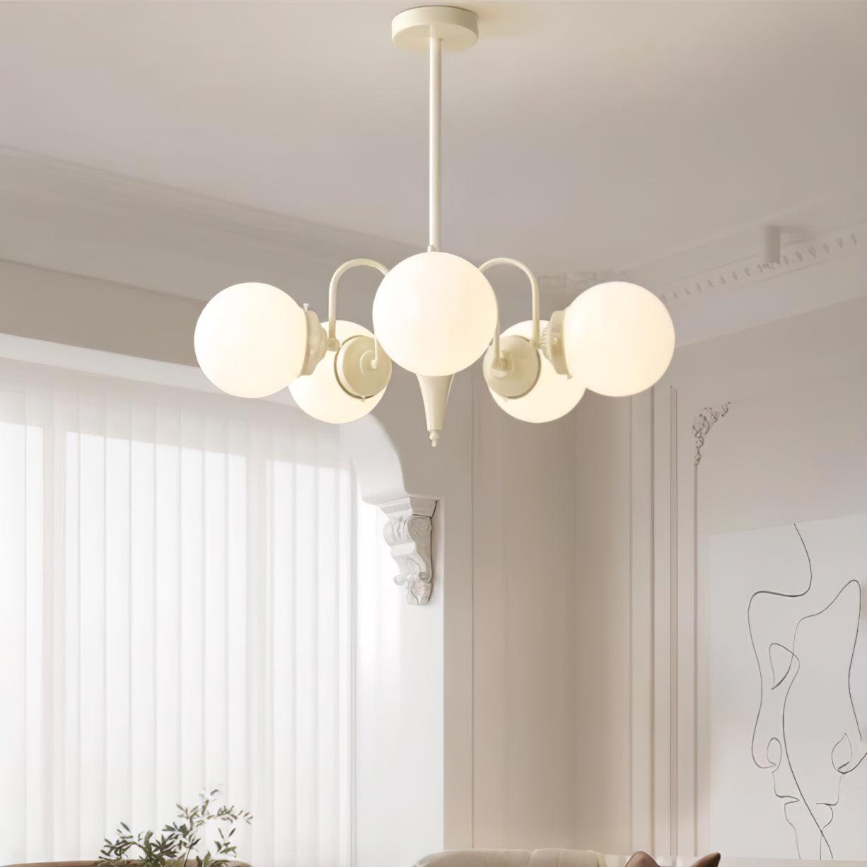 Cream Glass Ball Electrolier Chandelier