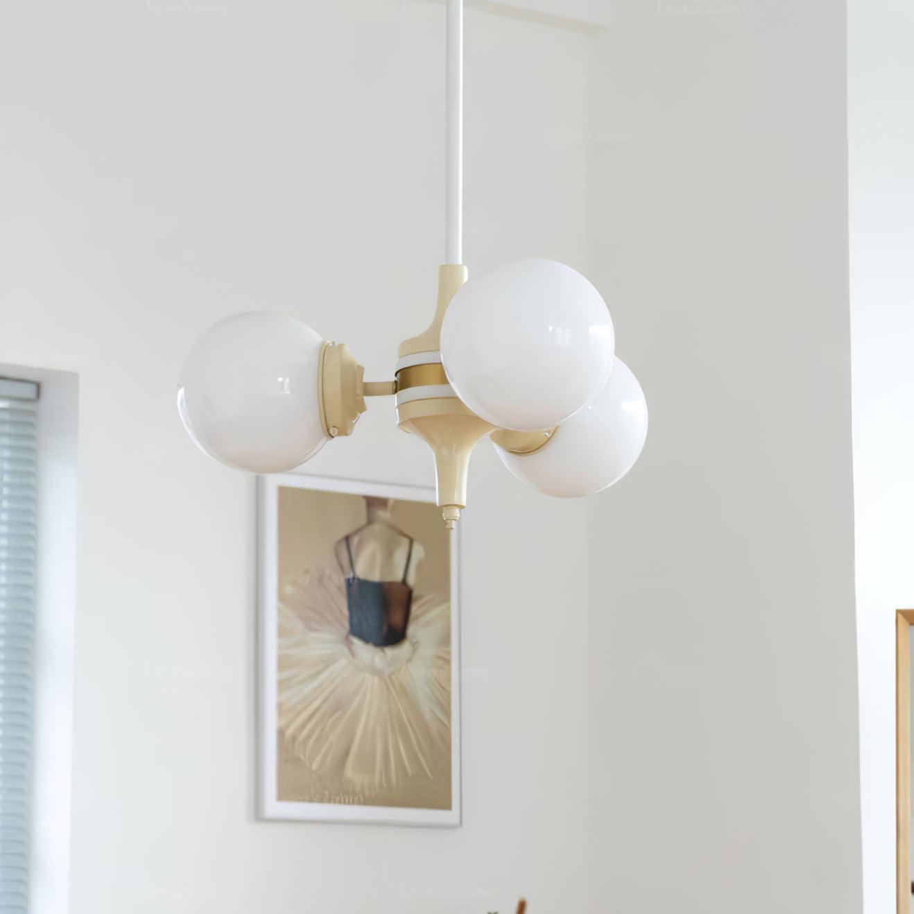 Cream Glass Ball Electrolier Chandelier