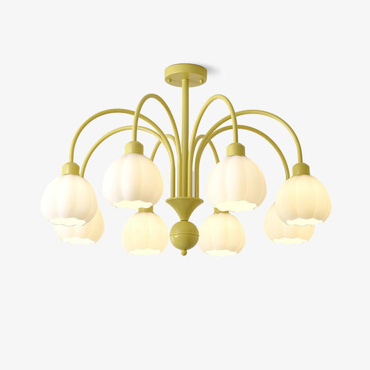 Cream Pumpkin Ball Ceiling fixture Chandelier